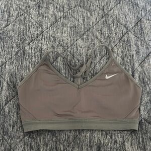 Nike Silver and Gray Sports Bra Moisture-Wicking Performance